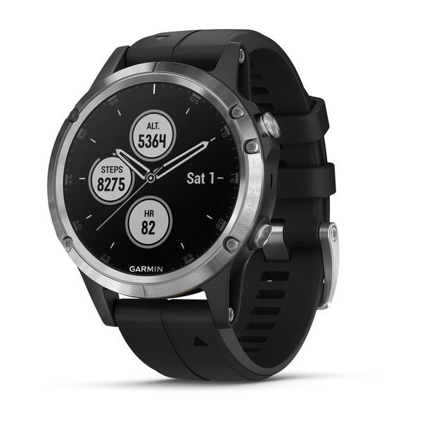 Braasport Garmin Fenix 5 Plus Glass Silver multisportklokke Braasport Garmin Fenix 5 Plus Glass Silver multisportklokke