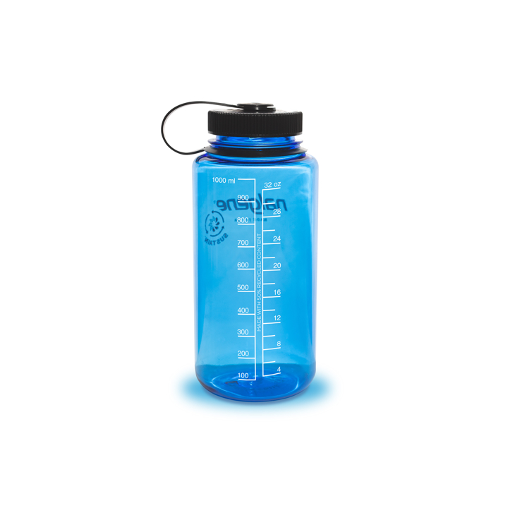 Nalgene 1 liter Wide Mouth Sustain drikkeflaske Slate Blue 2023